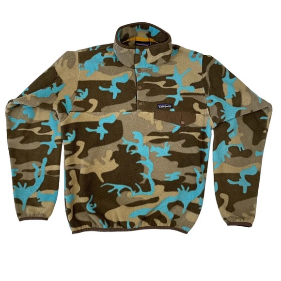 Patagonia Men's Lightweight Synchilla Snap-T Pullover Forest Camo XS Extra Small - Picture 1 of 7